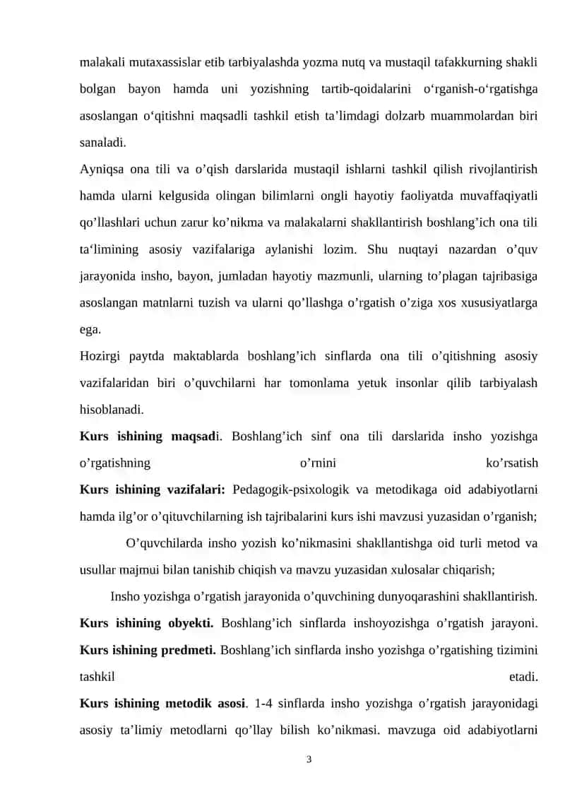Boshlang’ich Sinflarda Insho Yozishga O’rgatish 3