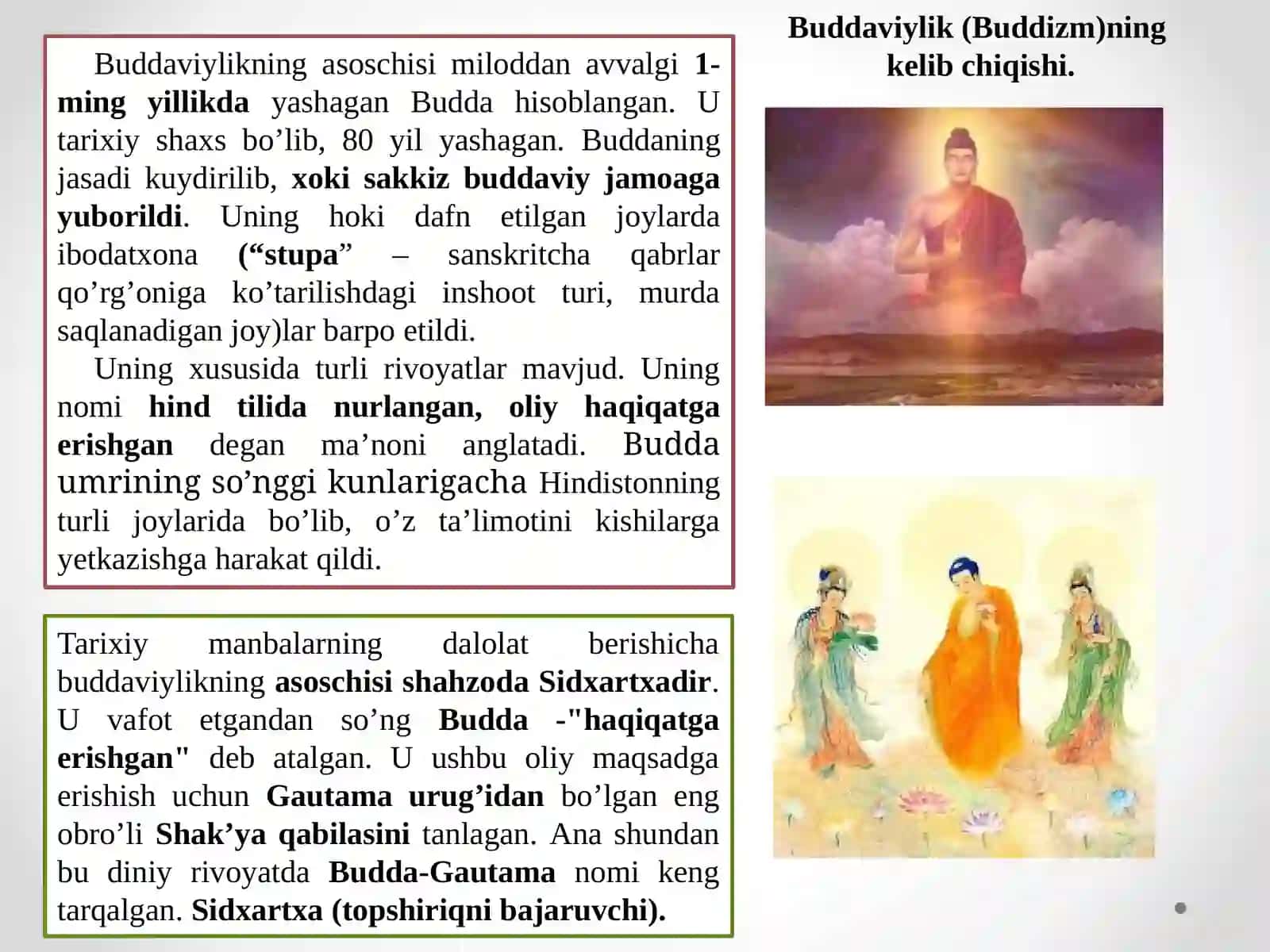 Buddizm Dini Tarixi va Asosiy G'oayalari 3