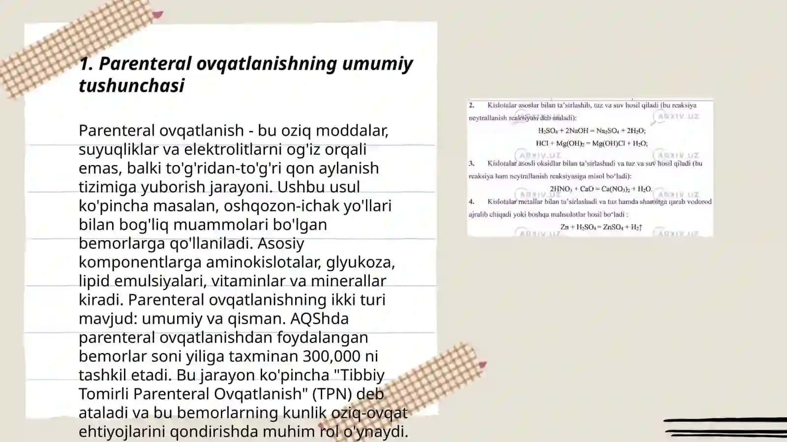 Parenteral ovqatlanish va uning klinik ahamiyati 3