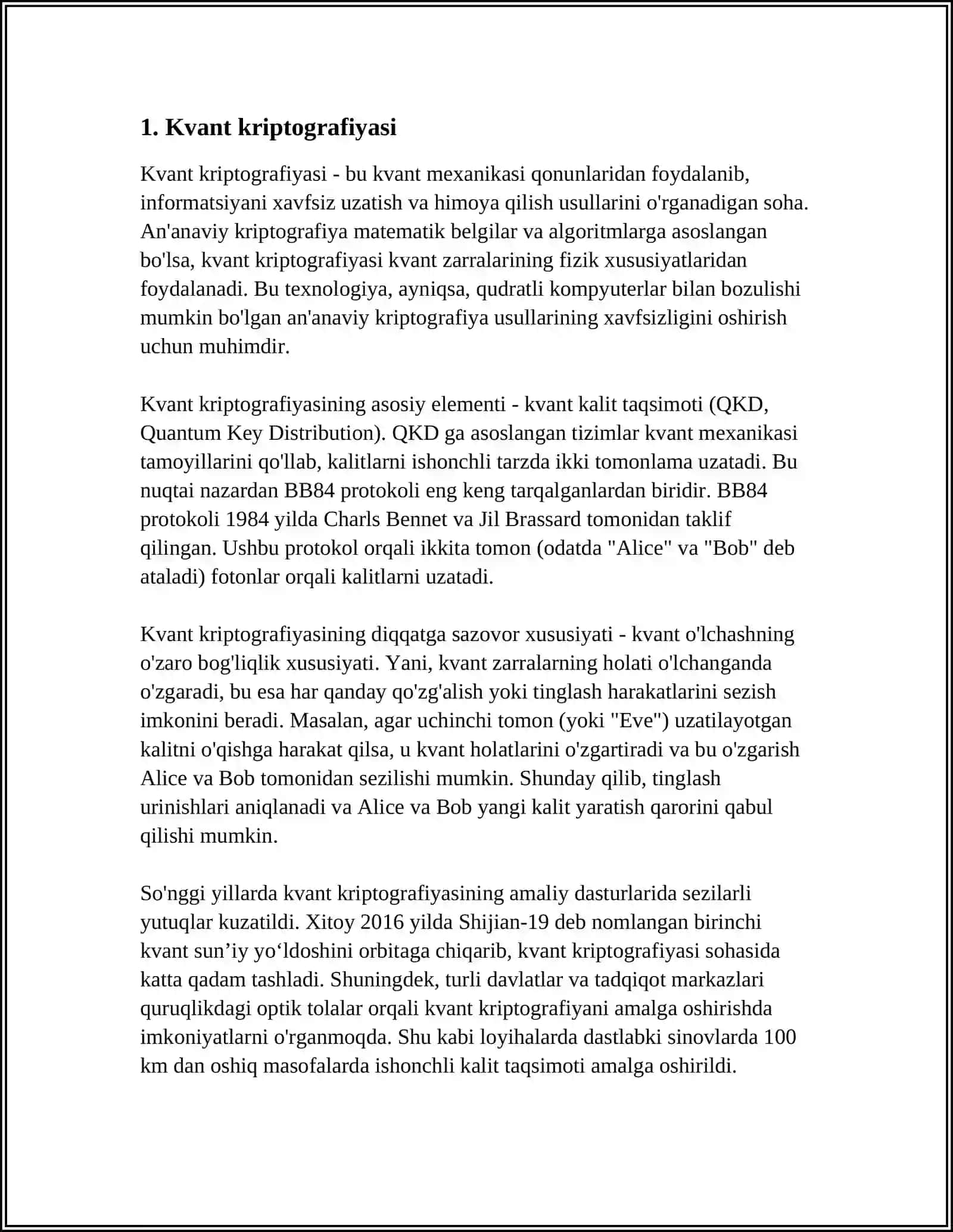 Kvant kriptografiyasi 3