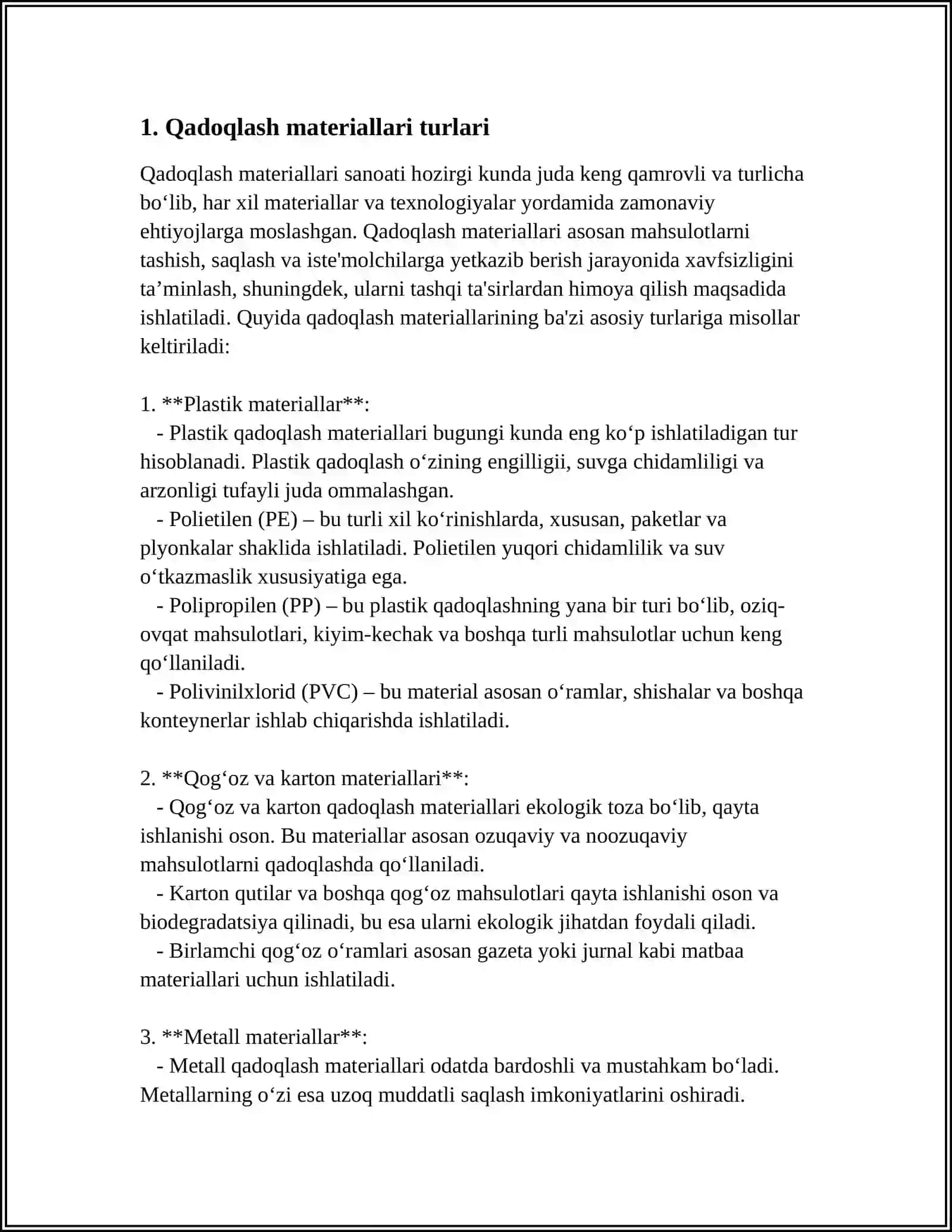 SANOAT QADOQLARI 3