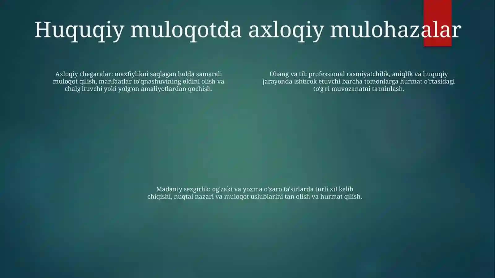 Yuridik Faoliyatda Muloqot 3