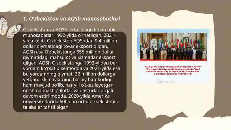 Oʻzbekiston va Jahon Hamjamiyati (Gʻarb mamlakatlari, Osiyo davlatlari misolida) 3