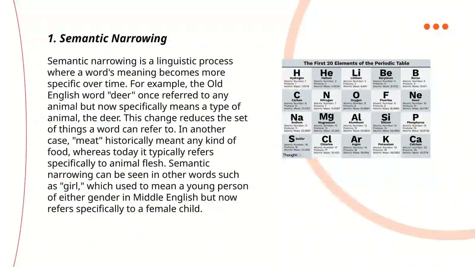 Main tendencies of the change of meaning in English 3
