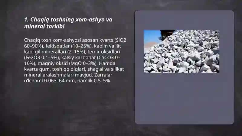 Chaqiq tosh ishlab chiqarish texnalohiyasi 3