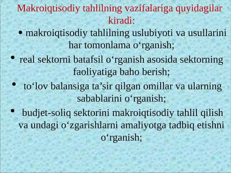 Makroiqtisodiy tahlilda real sektor 3