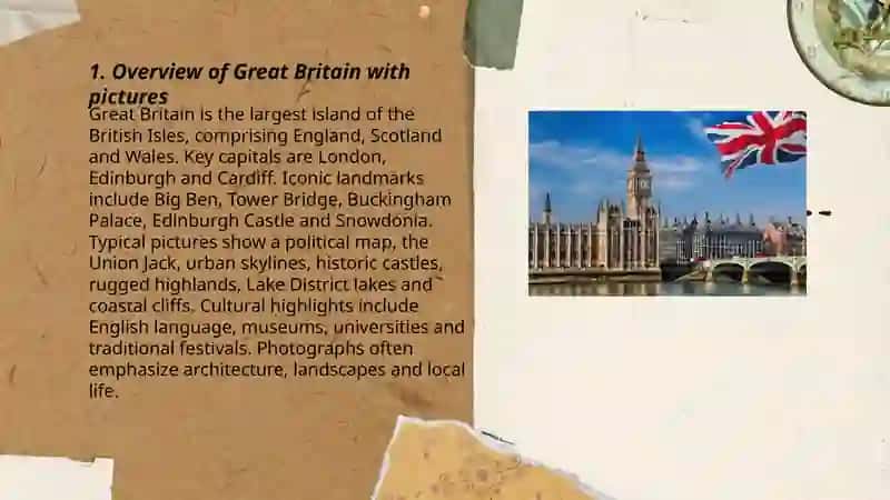 Buyuk britaniya haqida ingliz tilida rasmlar bilan 3