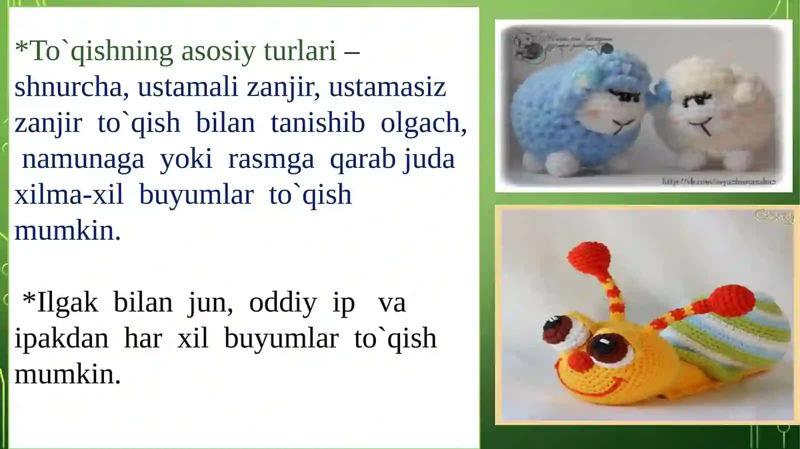 O`YINCHOQLAR TO`QISH TEXNOLOGIYASI 3