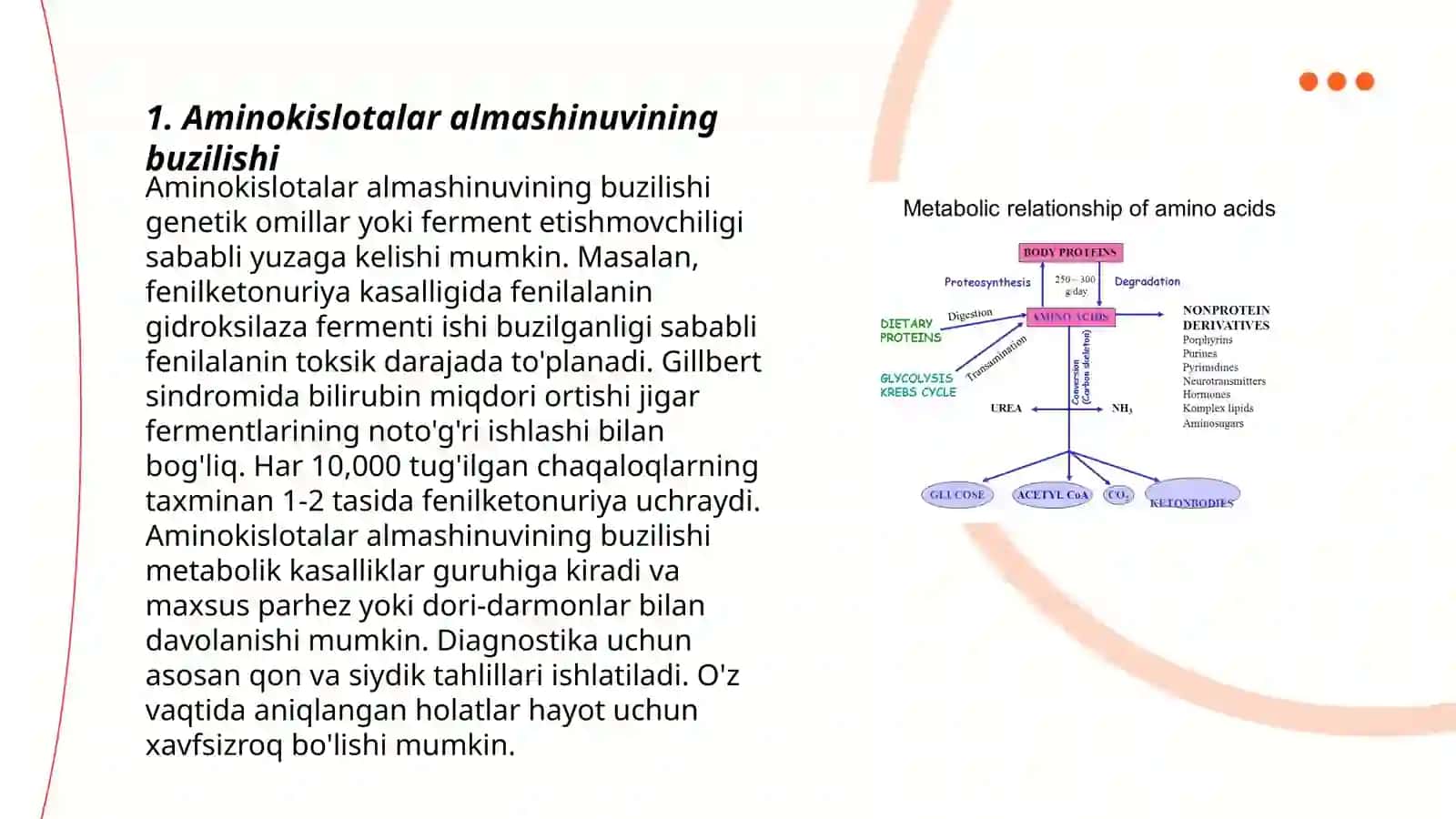 Aminokislotalar almashinuvining buzilishi 3