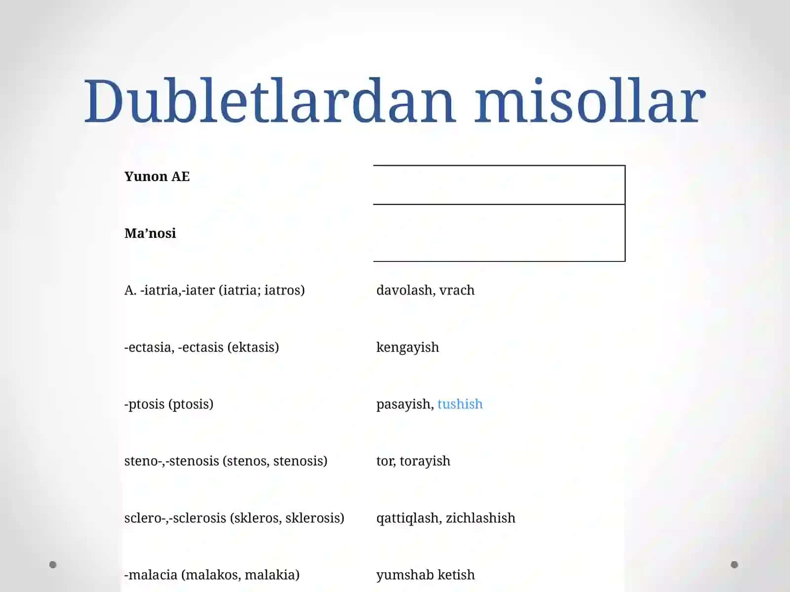 Yunon va Lotin dubletlari 3