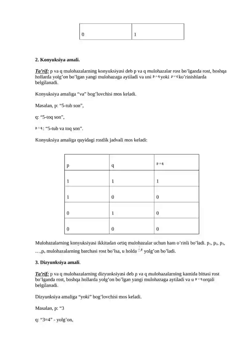 Mulohazalar algebrasi 3