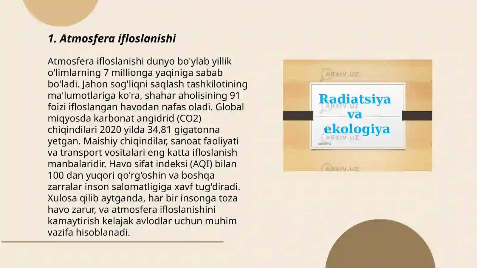 Ekologiya va tabiantni asrash! 3