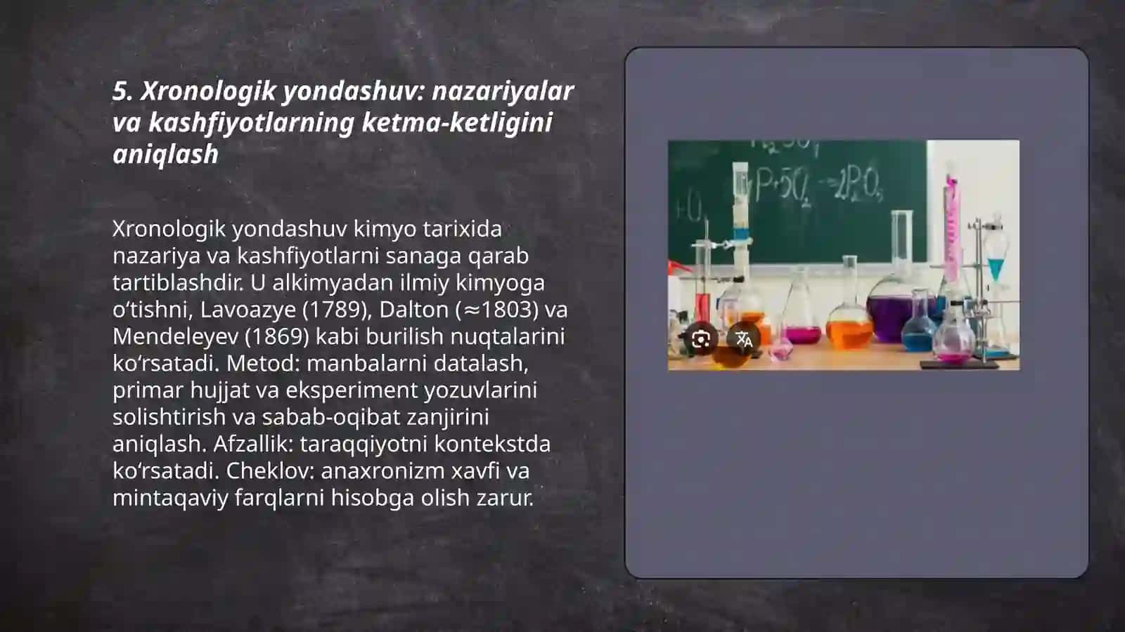 Kimyo tarixini o'rganishga bo'lgan dastlabki yondashuvlar 3