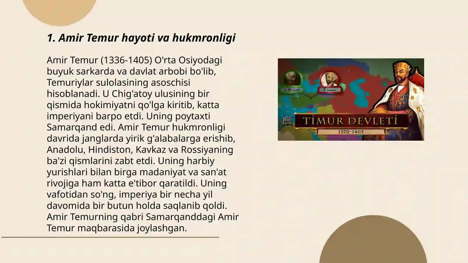 Amir Temur va Temuriylar davri madaniyati va san’ati 3