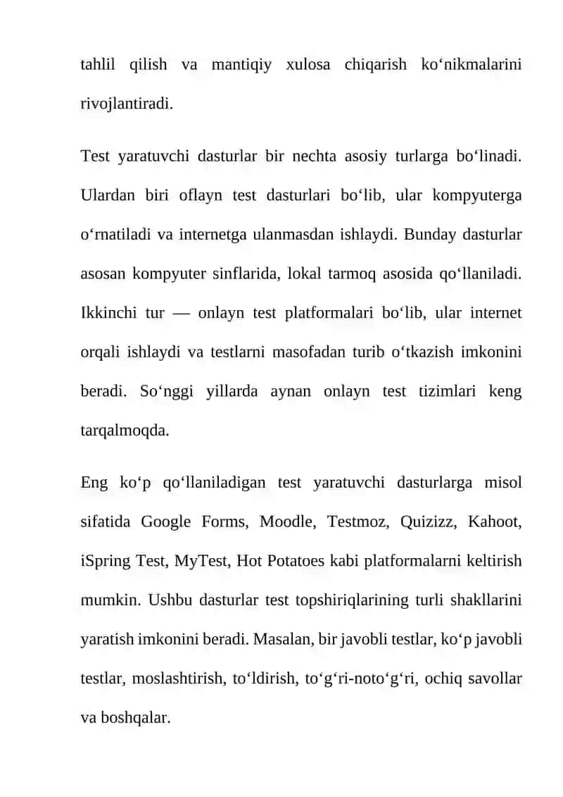 Test yaratuvchi dasturlar 3