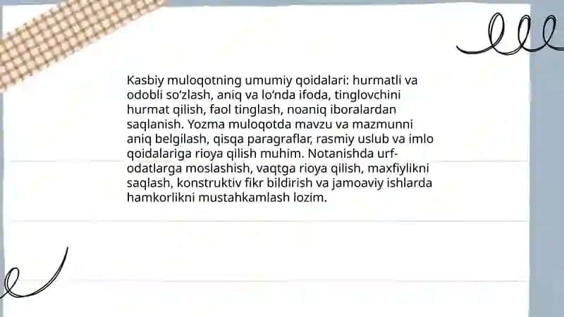 Kasbiy muloqot odobi 3