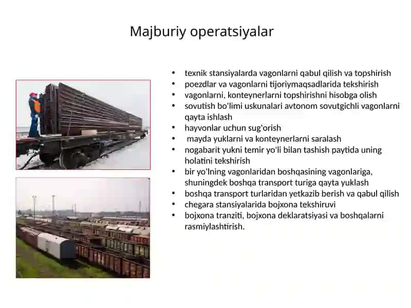 ТЕМА3.ЮКЛАРНИНГ ЙЎЛ САФАРИДАГИ ОПЕРАЦИЯЛАР 3