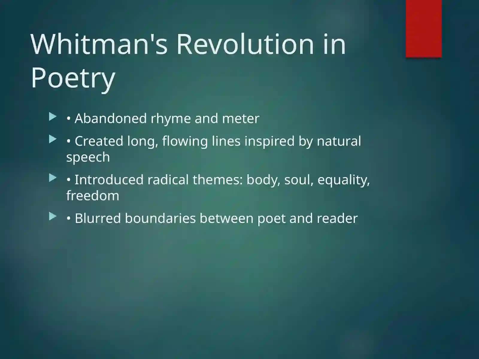 Walt Whitman: Revolution in Poetry 3