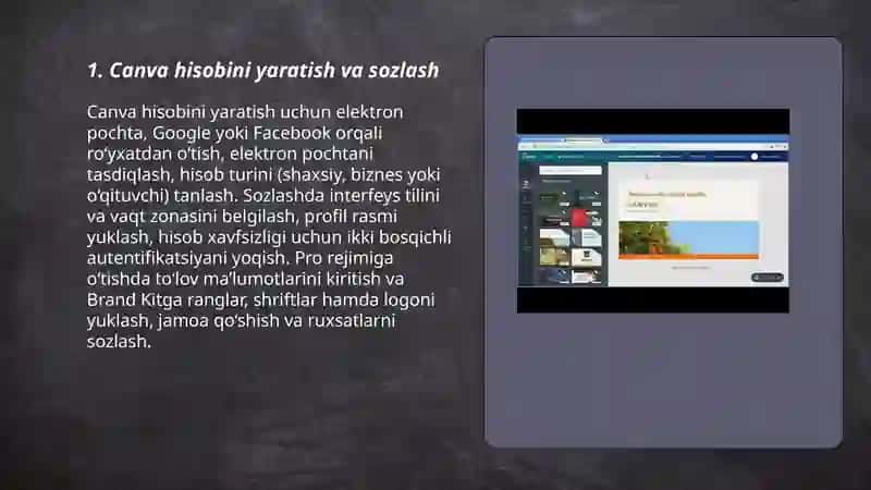 Canva dasturida loyiha yaratish 3