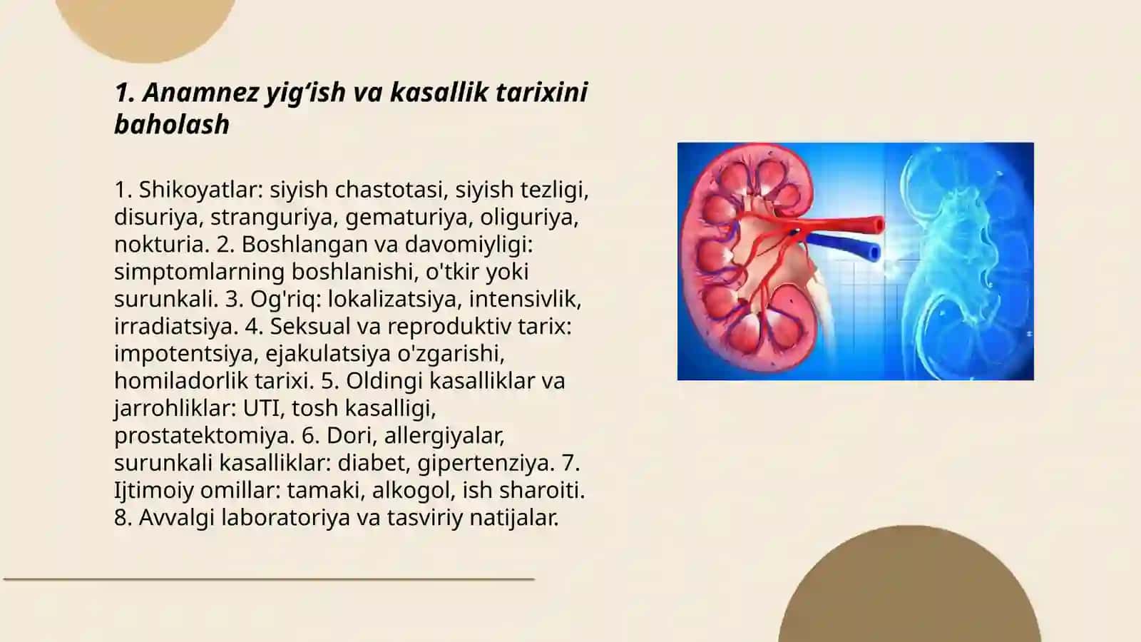 Urologik kasalliklarni tashxislash usullari 3