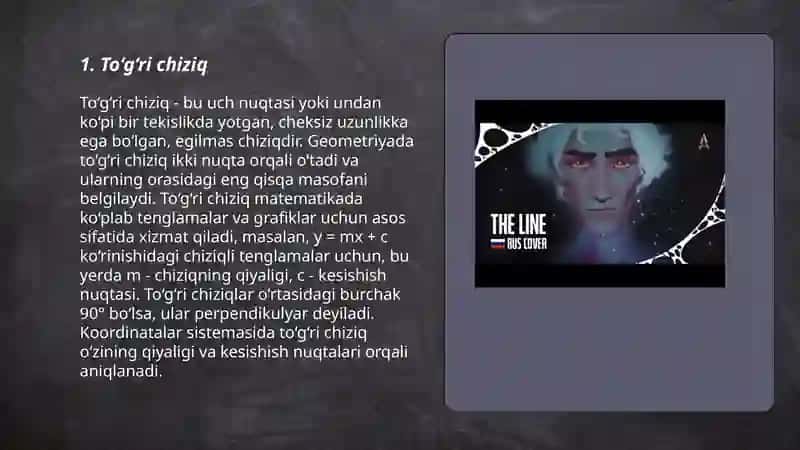 Yevklid fazosida chiziqlar 3