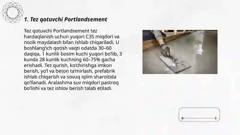 Tez qotuvchi Portlandsement 3