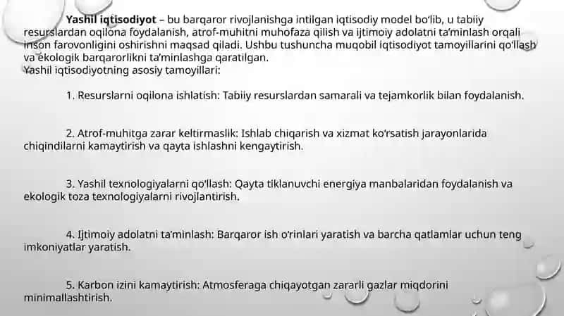 Yashil iqtisodiyot 3