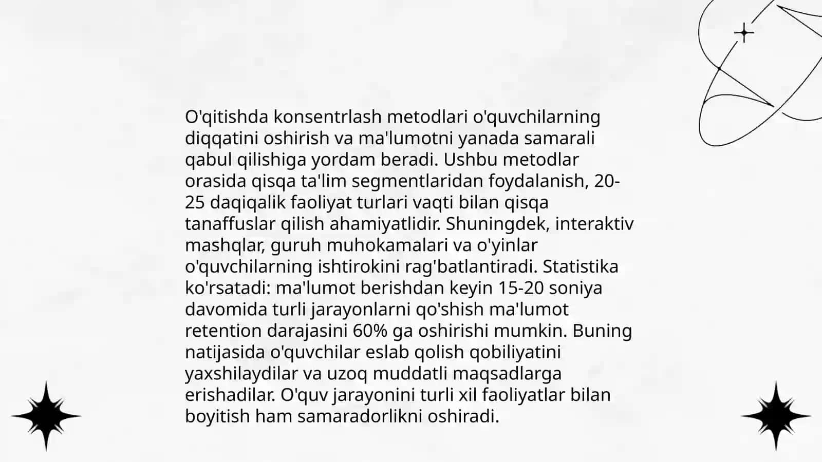 O'qitishda konsentrlash metodlari 3
