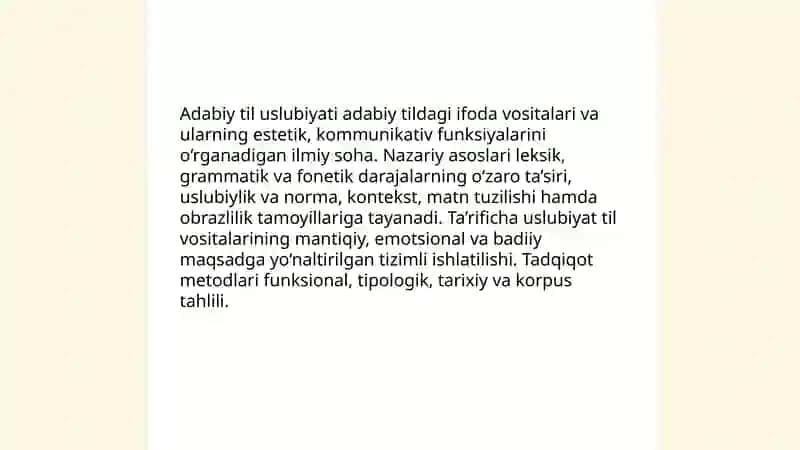 Adabiy til uslublari. Leksik va fonetik uslubiyat 3