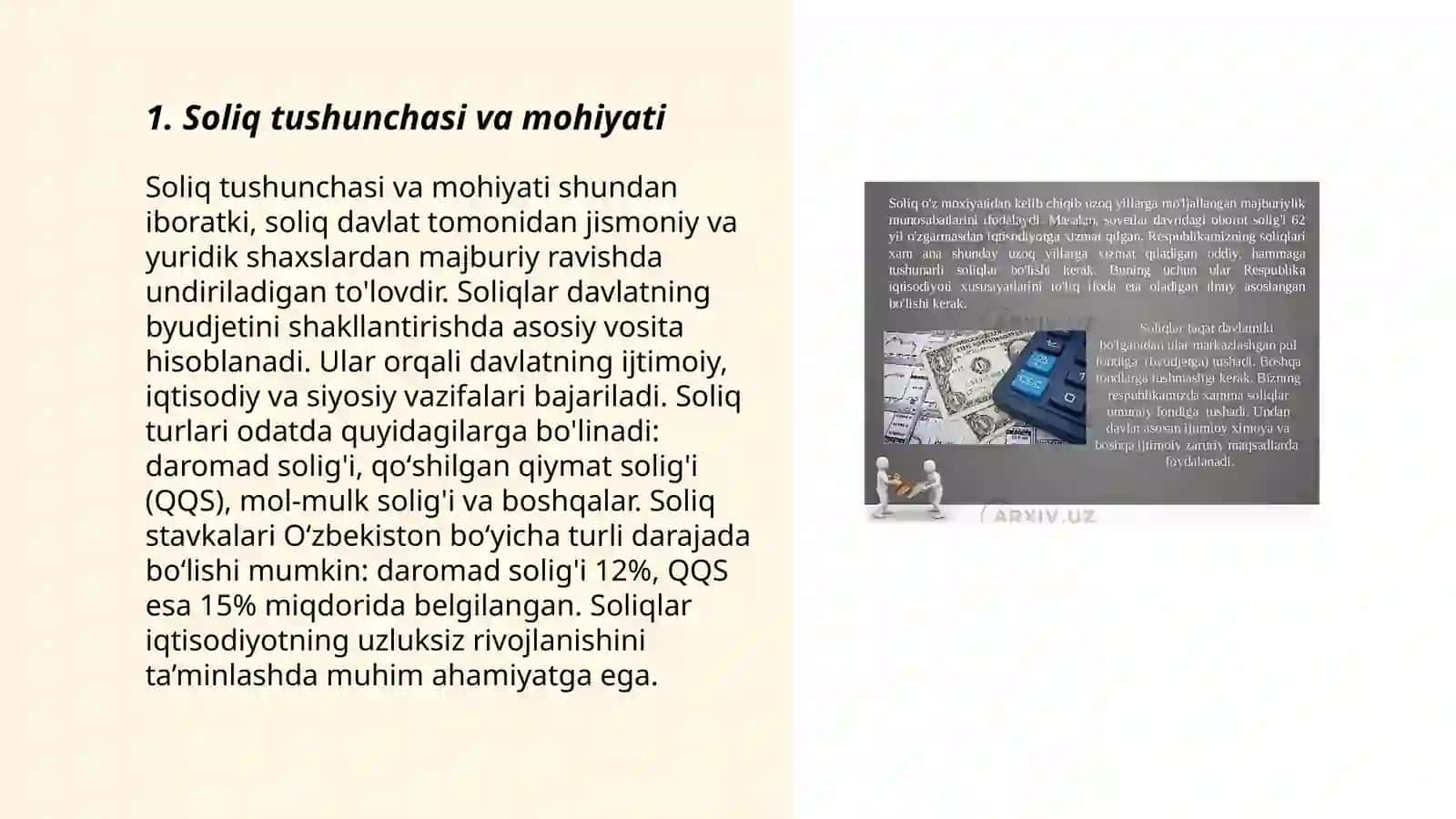 Soliq tamoillari va elementlari 3