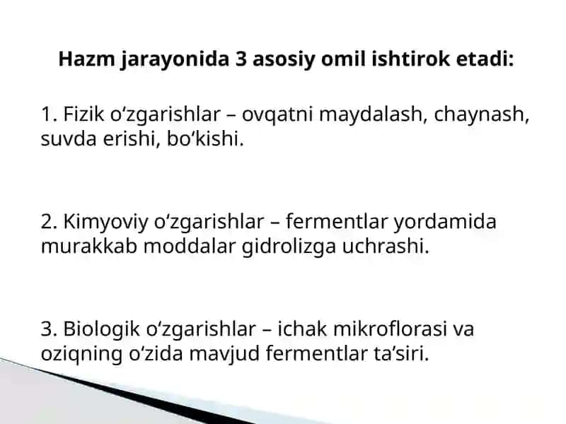 Hazm qilish fiziologiyasi 3