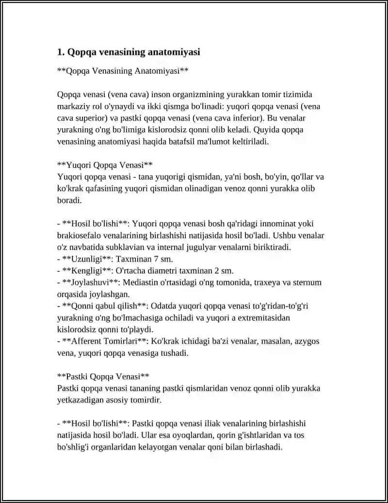 Qopqa Venasining Anatomiyasi 3