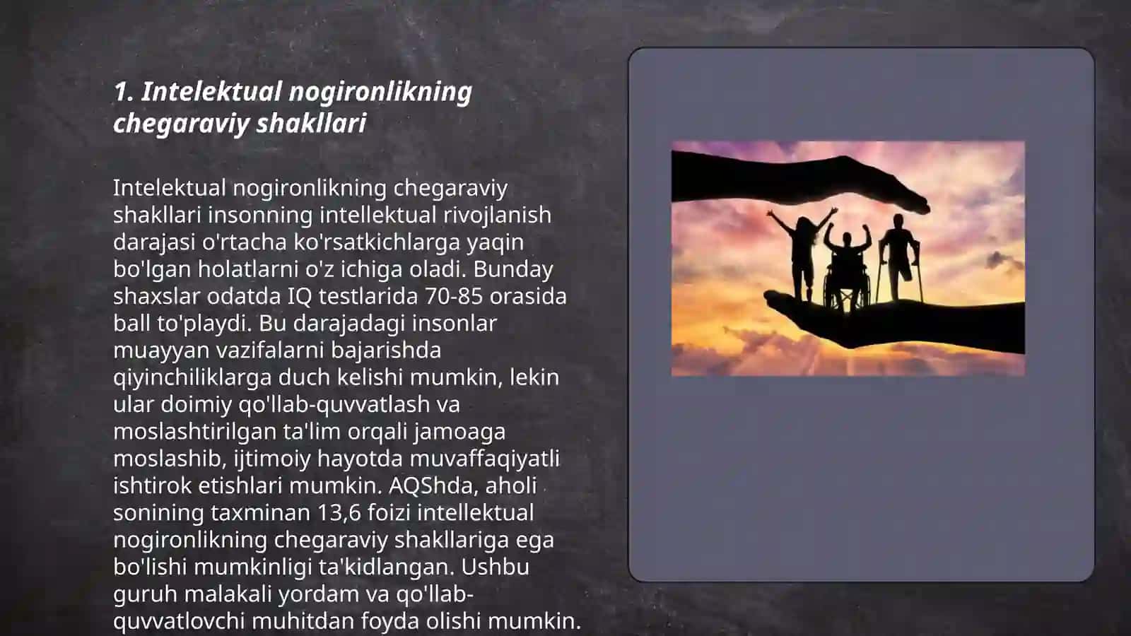 Intelektual nogironlik chegara shakllari 3