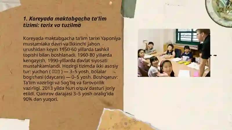 Koreyada maktabgacha ta'lim 3