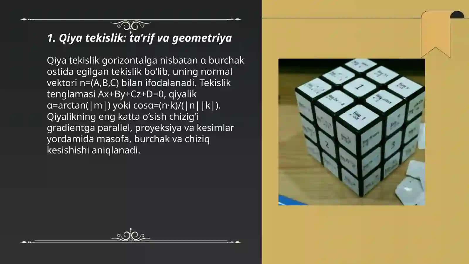 Qiya tekislik FIK 3