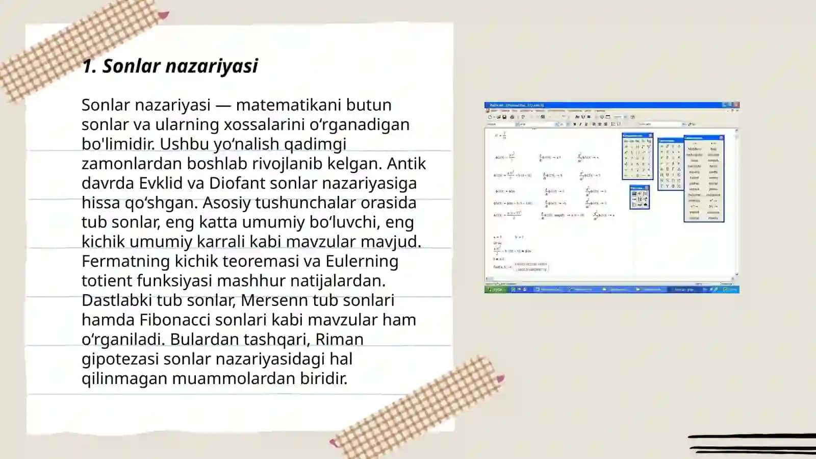 Sonlar nazariyasi 3