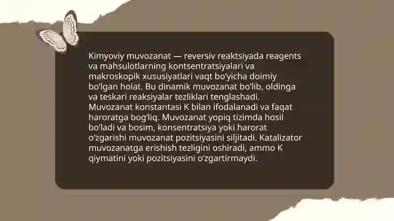 Kimyoviy muvozanat.Le shteyli prinsipi 3