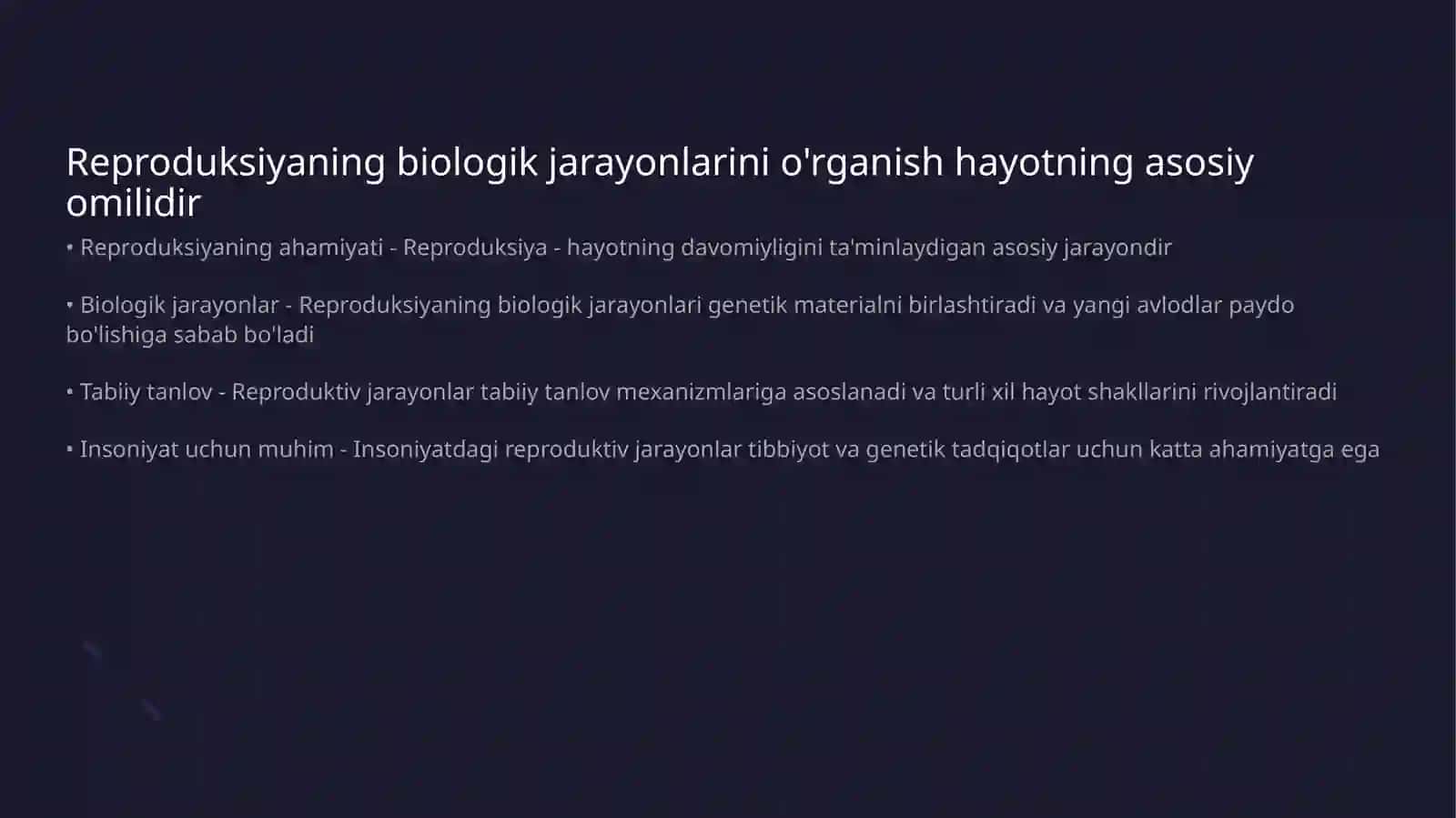 Reproduksiyaning ahamiyati 3