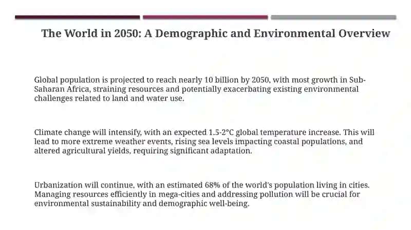 The World in 2050: A Demographic and Environmental Overview 3
