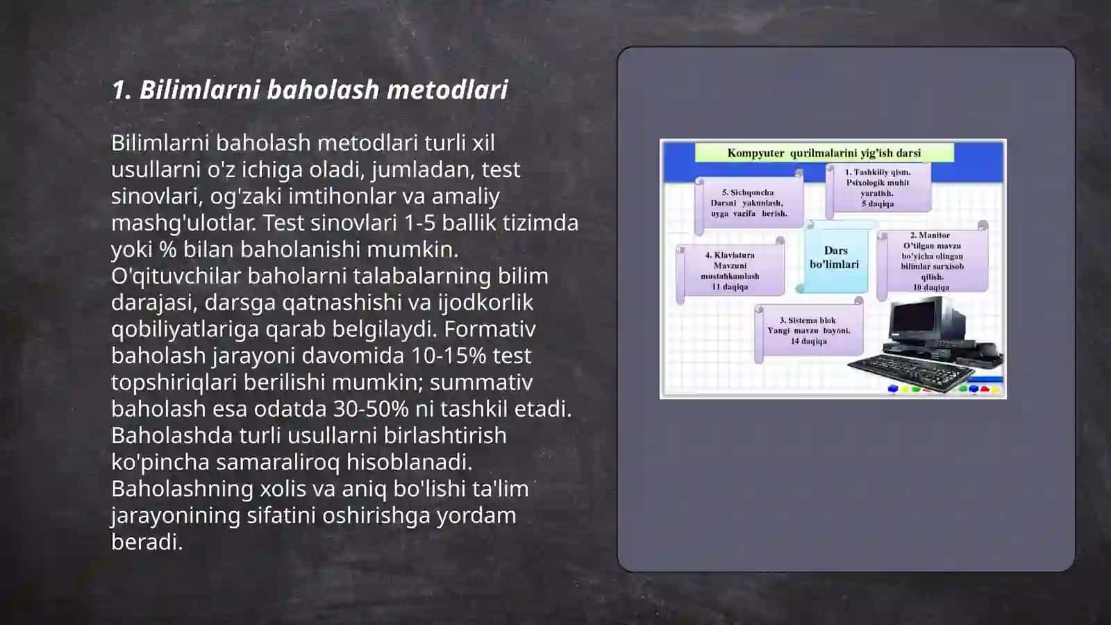 Bilimlarni baholovchi tekshirish tizimlari 3