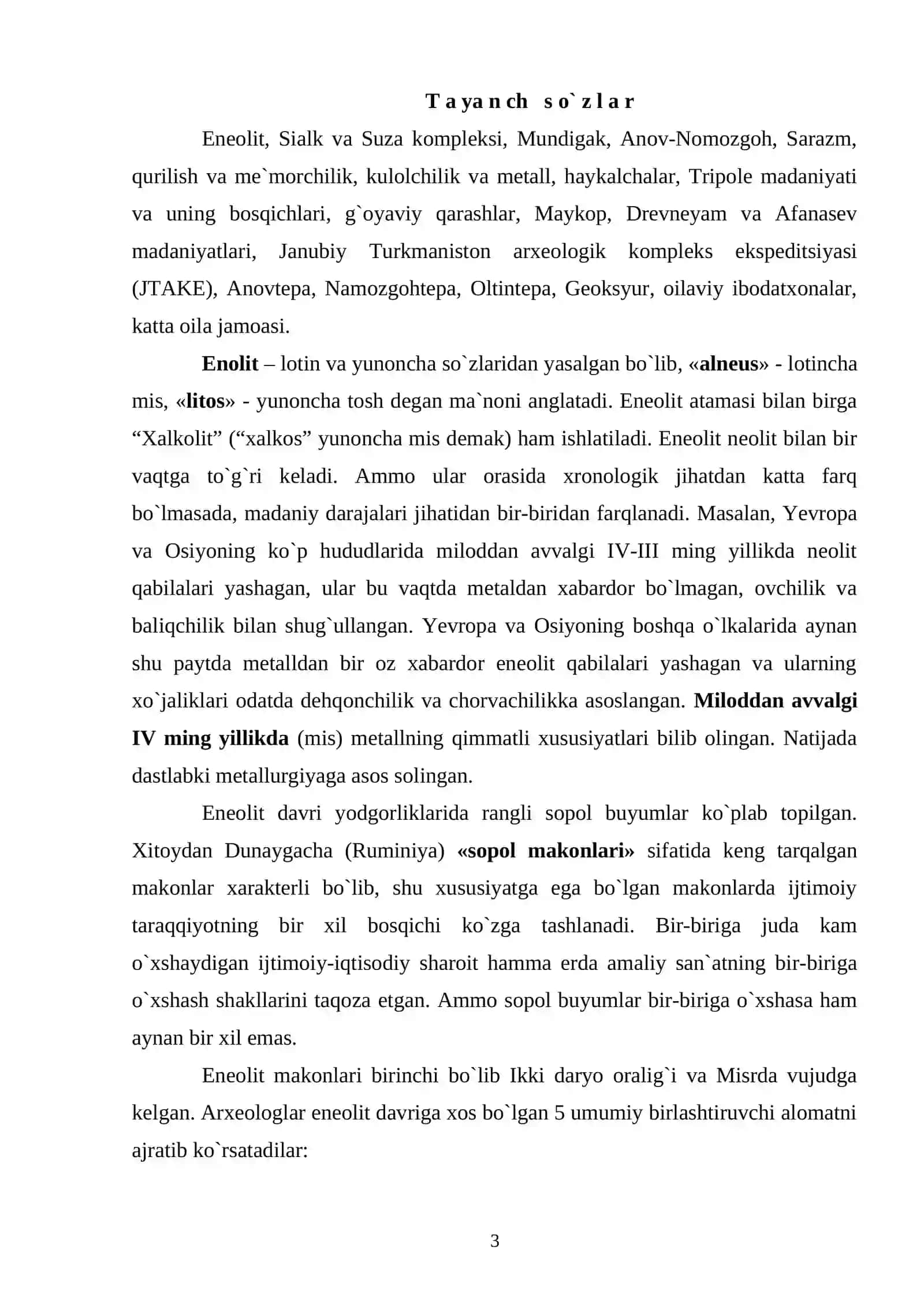 MESOPATANIYA ENEOLIT DAVRI PROTOSHAHARLARI 3
