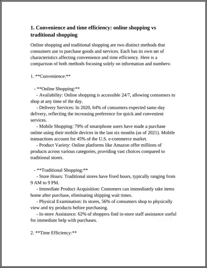 COMPARE AND CONTRAST: ONLINE SHOPPING VS.TRADITIONAL SHOPPING 3