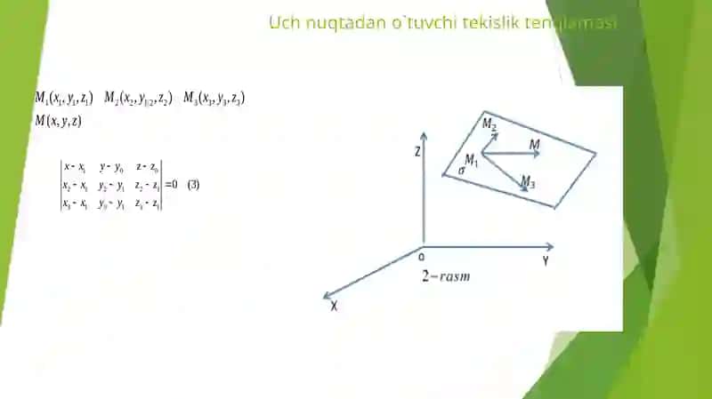 Fazodatekisliklarning,vektor,umumiy, normaltenglamalari 3