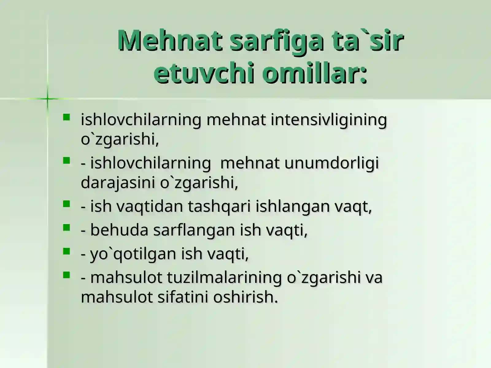 Mahsulot mehnat sig`imini tahlili 3