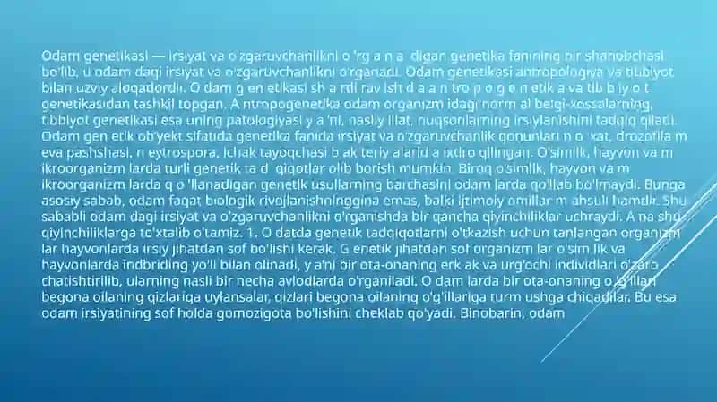 Odam genetikasi 3