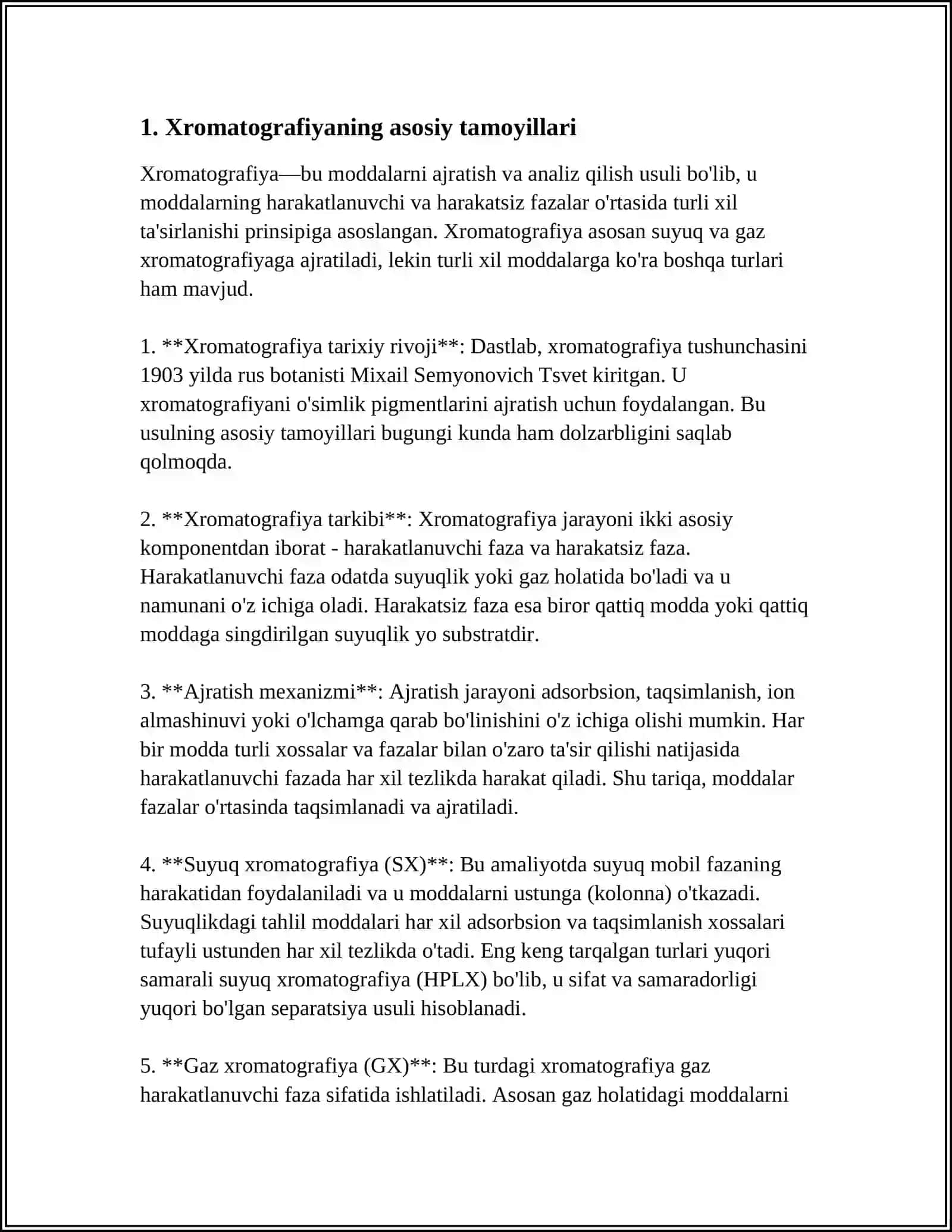 XROMOTOGRAFIYA USULLARI VA ULARNI AMALIYOTDA QOʻLLASH 3