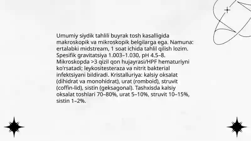 Buyrak tosh kasalligi laborator diagnostikasi 3