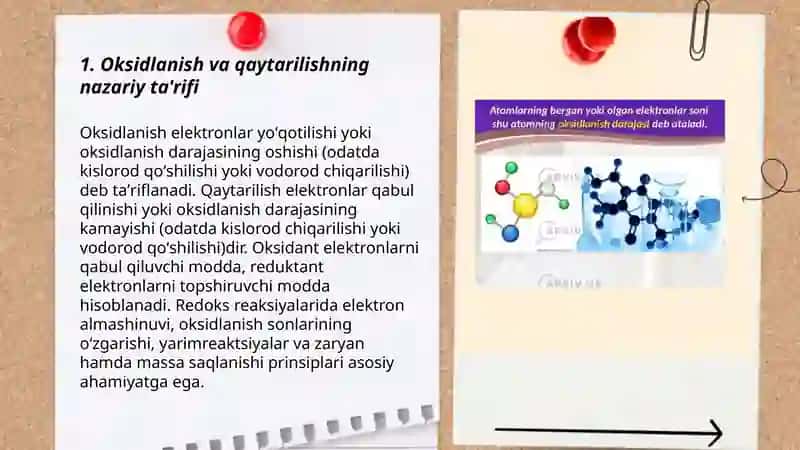 Oksidlanish va qaytarilish jarayonlari nazariy asoslari 3