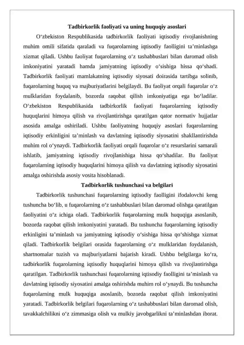 Tadbirkorlikning tashkiliy-huquqiy asoslari 3