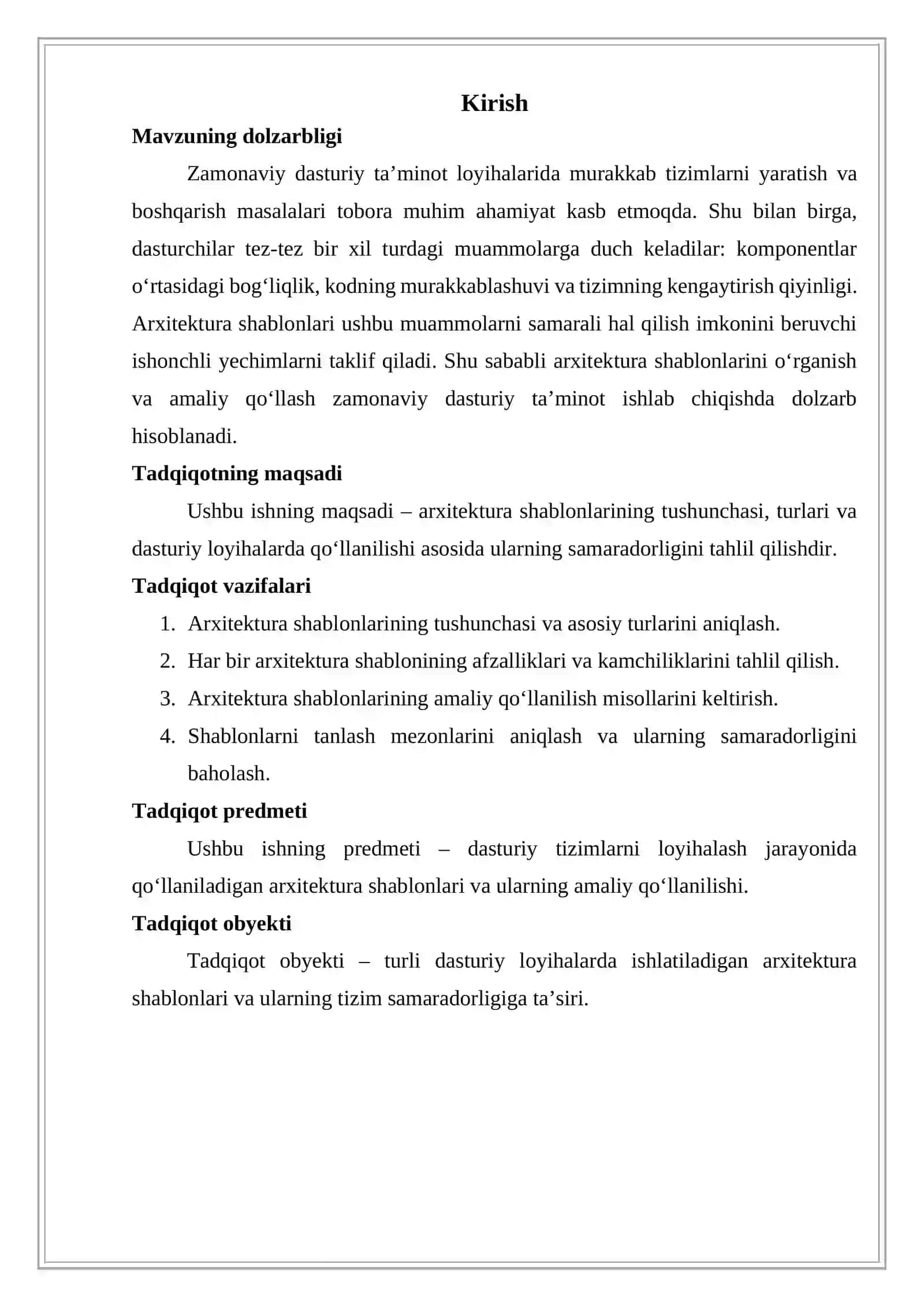 ARXITEKTURA SHABLONLARI 3